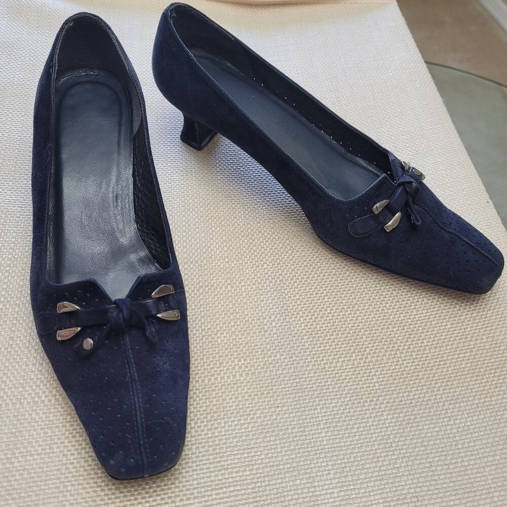 Stuart Weitzman Navy Suede Pumps Size 8M